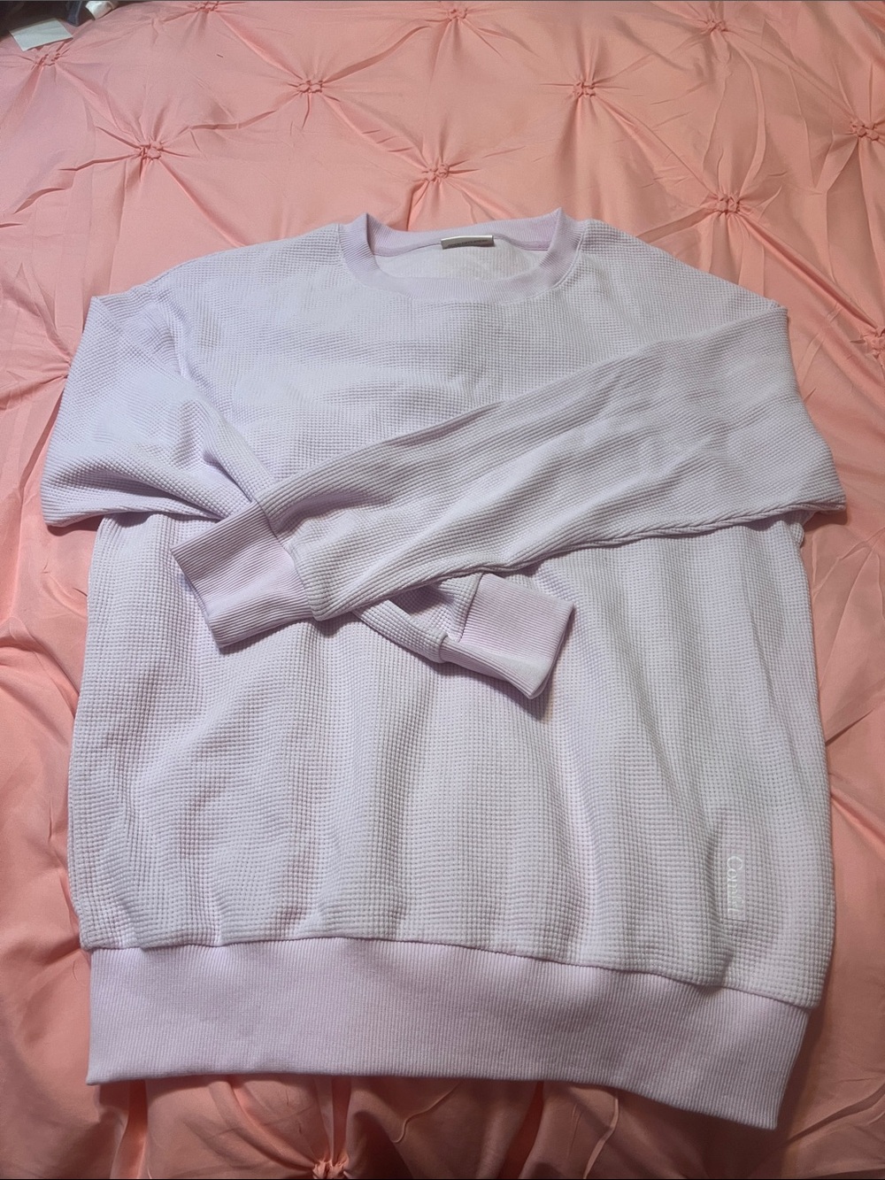 Comfort Crewneck Waffle Knit Sweater in Pale Lavender - Womens new w/o tags!!